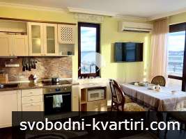 Панорамен двустаен обзаведен апартамент на първа линия море, гр. Черноморец