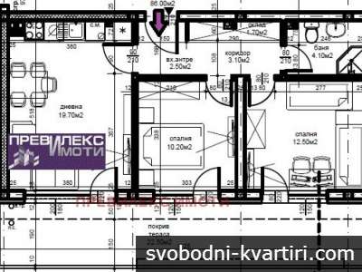 топъл мансарден апартамент с две спални