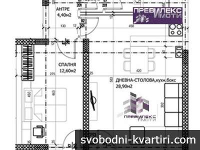 просторен апартамент с една спалня, в строеж