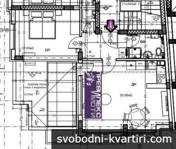 2-стаен апартамент с 15 кв.м. тераса