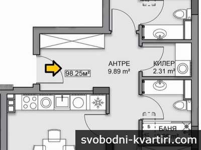 апартаменти с две спални в строеж, акт 14