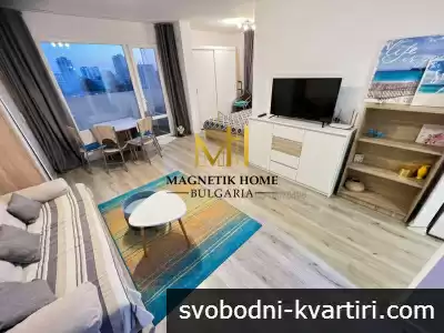 Чисто нов едностаен апартамент с градска и морска ПАНОРАМА на метри от морската градина