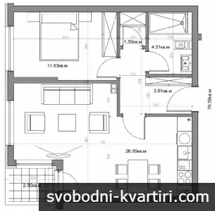 Без комисиона двустаен Виница с опция за паркомясто